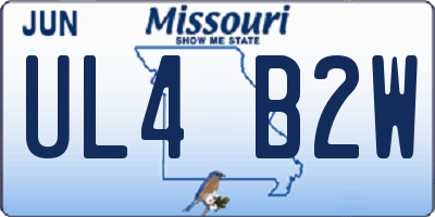MO license plate UL4B2W