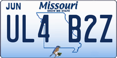 MO license plate UL4B2Z