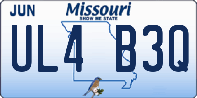 MO license plate UL4B3Q