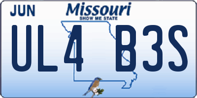 MO license plate UL4B3S
