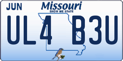MO license plate UL4B3U