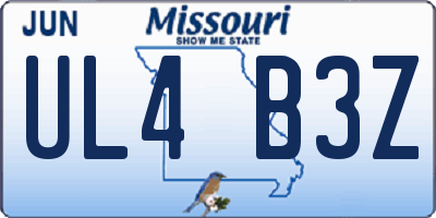 MO license plate UL4B3Z