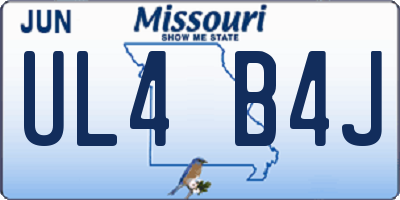 MO license plate UL4B4J