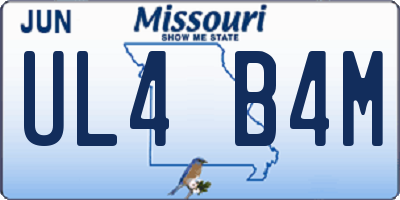 MO license plate UL4B4M