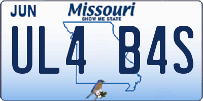 MO license plate UL4B4S