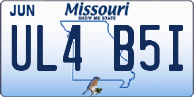 MO license plate UL4B5I