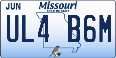 MO license plate UL4B6M