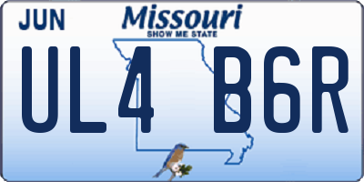 MO license plate UL4B6R