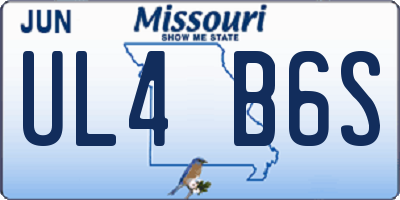 MO license plate UL4B6S