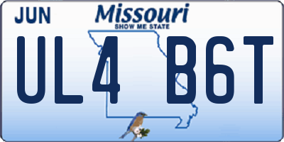 MO license plate UL4B6T