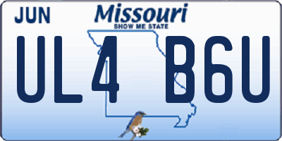 MO license plate UL4B6U