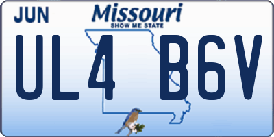 MO license plate UL4B6V