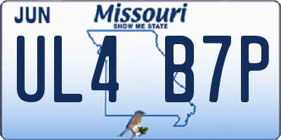 MO license plate UL4B7P