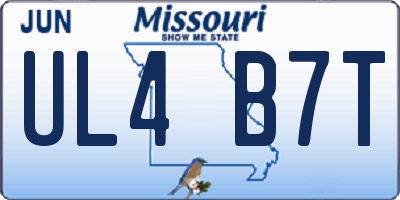 MO license plate UL4B7T