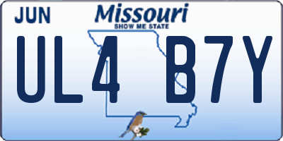 MO license plate UL4B7Y