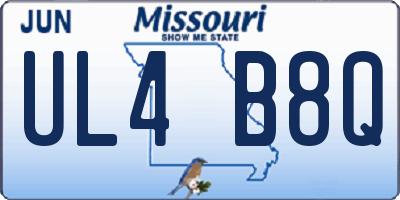 MO license plate UL4B8Q