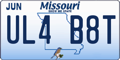 MO license plate UL4B8T