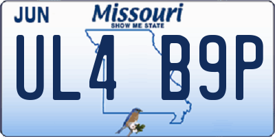 MO license plate UL4B9P