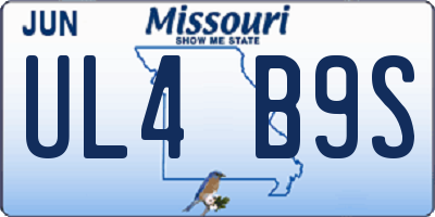 MO license plate UL4B9S