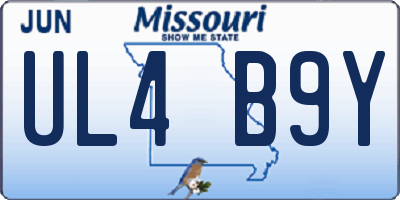 MO license plate UL4B9Y