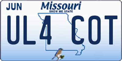 MO license plate UL4C0T