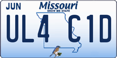 MO license plate UL4C1D