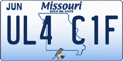 MO license plate UL4C1F