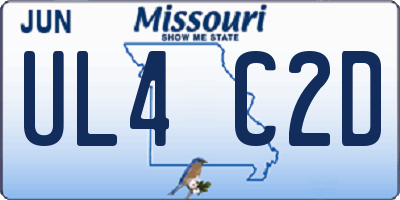 MO license plate UL4C2D