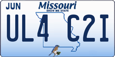 MO license plate UL4C2I