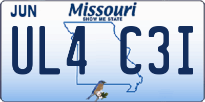 MO license plate UL4C3I