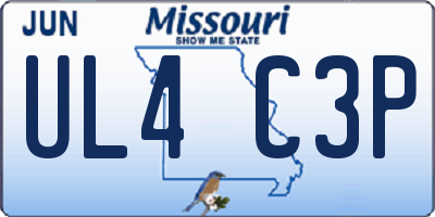 MO license plate UL4C3P