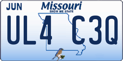 MO license plate UL4C3Q
