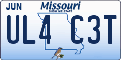 MO license plate UL4C3T