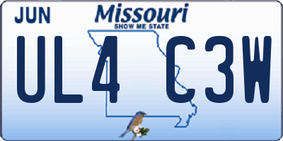 MO license plate UL4C3W
