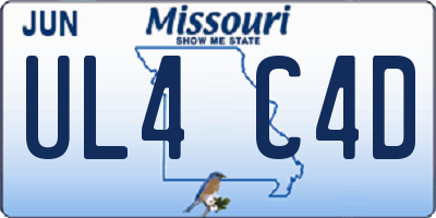 MO license plate UL4C4D