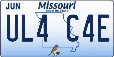 MO license plate UL4C4E