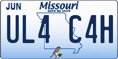 MO license plate UL4C4H