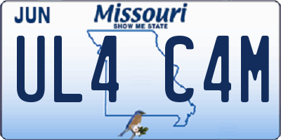 MO license plate UL4C4M