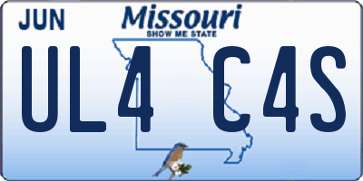 MO license plate UL4C4S