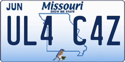 MO license plate UL4C4Z