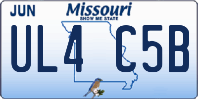 MO license plate UL4C5B