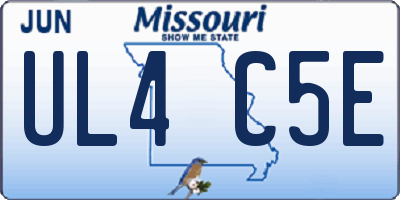 MO license plate UL4C5E