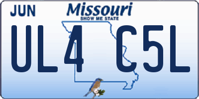 MO license plate UL4C5L