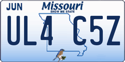 MO license plate UL4C5Z