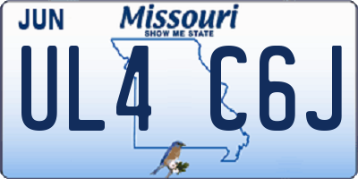MO license plate UL4C6J