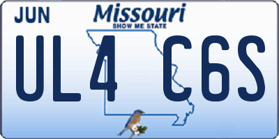 MO license plate UL4C6S