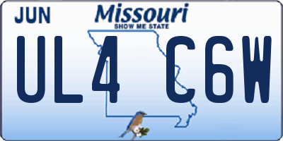 MO license plate UL4C6W