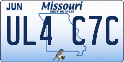 MO license plate UL4C7C