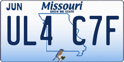 MO license plate UL4C7F