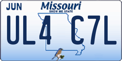 MO license plate UL4C7L